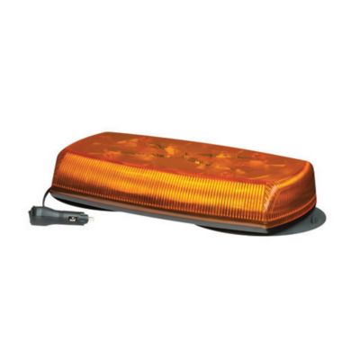 Amber LED minibar with a sleek design, vacuum magnet mount, and vibrant amber lens, ideal for enhanced visibility.