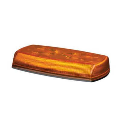 Orange ECCO 5585 Series LED mini bar with permanent mount, ideal for enhanced vehicle visibility and safety.