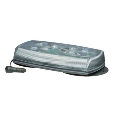 Class II LED minibar with clear lens and amber LEDs, part of the ECCO 5580 series, featuring a vacuum mag base.