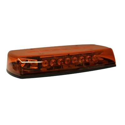 Amber ECCO Mini Light Bar with six LED lights in a sleek, aerodynamic design for vehicle safety and visibility.