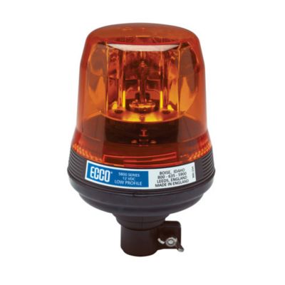 Amber ECCO 5810A rotating beacon with low profile design and Flexi DIN pole mount from the 5800 Series.