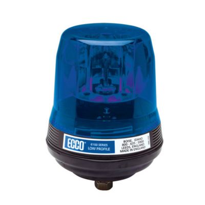 Blue ECCO 5816B rotating beacon, 1 bolt mount, low profile design from the 5800 series, ideal for safety signaling.