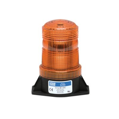 Amber LED industrial beacon with 2-bolt mount and bottom wire configuration for low intensity applications, ECCO 6263A.