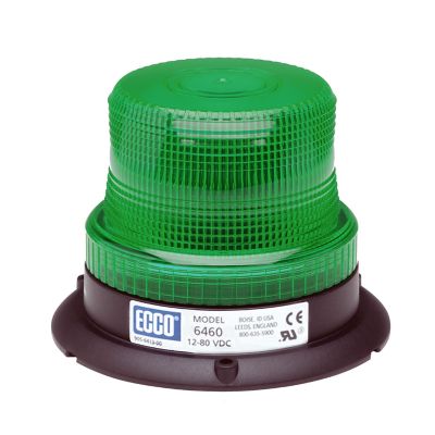 Green ECCO 6465 Series LED Beacon with 3 Bolt Flange Mount, Class III, ideal for clear signaling in various settings.
