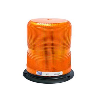 Amber ECCO 6570A beacon with double/quad flash sits on a black base, part of the 6550 Series, ideal for safety signaling.