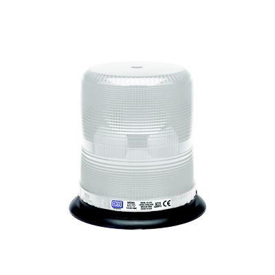 Clear ECCO 6570C beacon, medium profile with double/quad flash, from the 6570 Series.