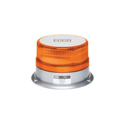 Orange beacon warning light from the 7160 Series with a gray base, ideal for signaling and visibility in various environments.