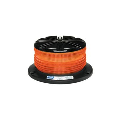 Orange beacon light from the 7460 Series with a black base, showcasing ribbed design for enhanced visibility and durability.