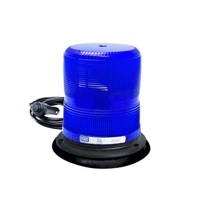 Blue ECCO 7950B LED Medium Profile Beacon with black base, featuring a sleek cylindrical design from the 7950 Series.