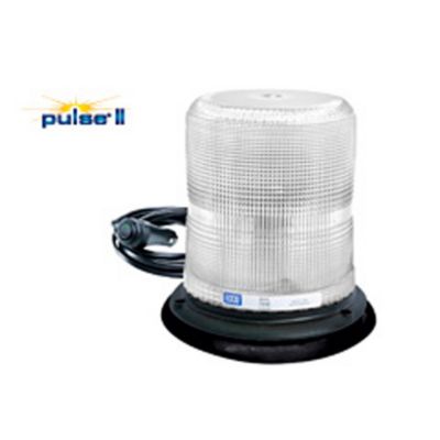 LED beacon from the 7950 Series with medium profile and vacuum magnet base, featuring a clear lens and coiled power cord.