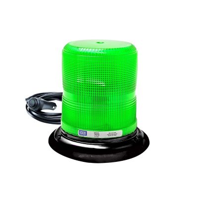 Green ECCO 7970GVM LED beacon with medium profile, featuring a vacuum mag base, from the 7970 Series.