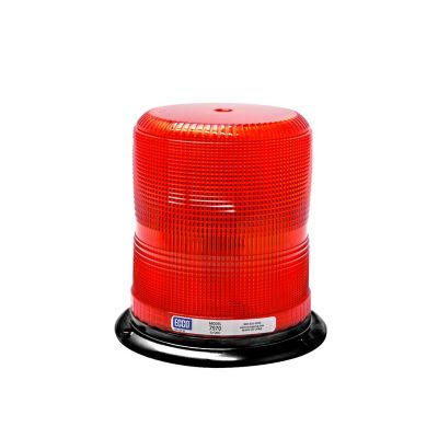 Red ECCO 7970R LED Medium Profile Beacon, Class I, with grooved design and black base, 7970 Series.