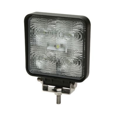 Square ECCO LED flood worklamp with 5 bright LEDs, featuring a durable design ideal for enhancing visibility in work settings.