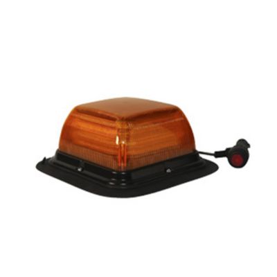 Square amber LED beacon light with an amber dome, part of the EB7185 Series, featuring a durable design.