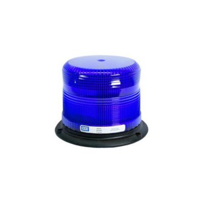 Blue ECCO EB7930B Class II LED beacon with black base, ideal for severe vibration environments in the 7930 Series.