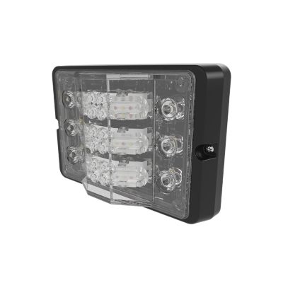 LED directional light with a multi-mount design and 29 flash patterns, highlighted in amber. Ideal for visibility and safety.