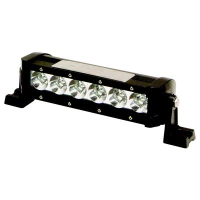 Rectangular LED utility bar with single row design and flood beam, ideal for versatile lighting solutions in various settings.