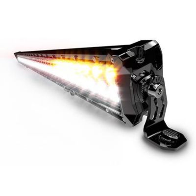 Sleek LED utility light bar with robust black casing, showcasing intense illumination for outdoor or vehicle use.