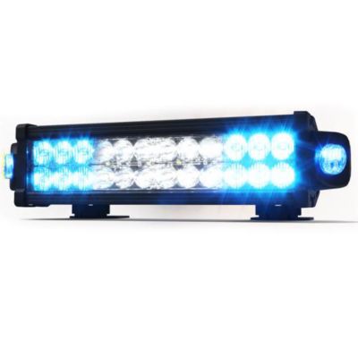 Blue and white ECCO side warning light bar with sleek design for enhanced visibility and safety.