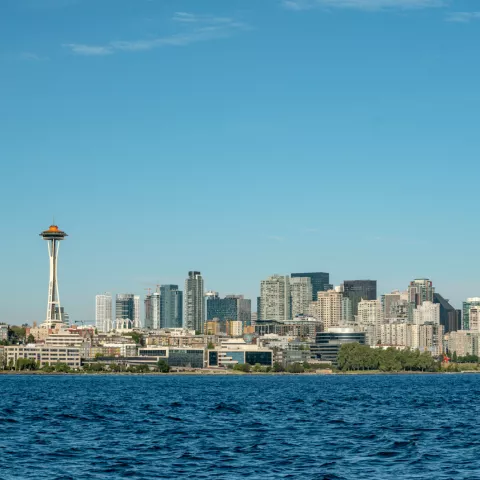 view of seattle from the water