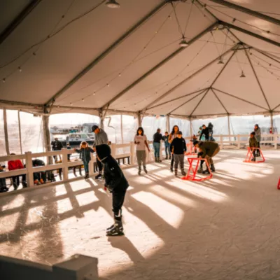 people skating on an ice rink