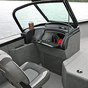 Fisherman Port Console with Glovebox Storage Compartment Open