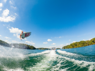 Wakeboarder Catching Air