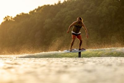man riding a freeboard