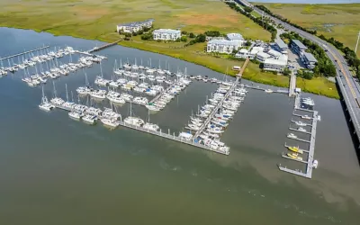 aerial view of the dock