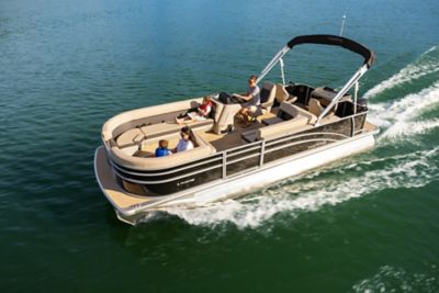 Harris Pontoon Boats 230 Cruiser Tritoon Running with Family Onboard