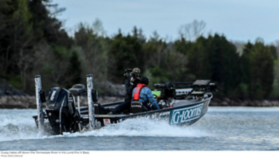 Jeff Gustafson Running His Lund Pro-V Bass Boat