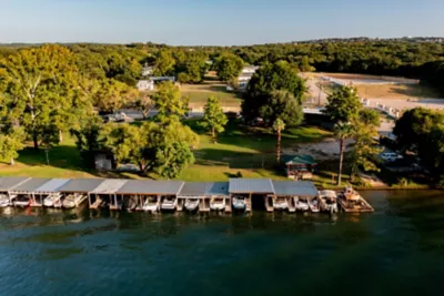 aerial view of the docks