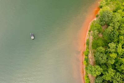 aerial view of lake norman state park