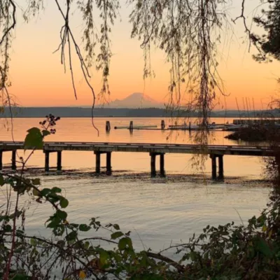 sunset over madrona beach park near leschi marina