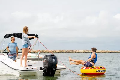 water tubing on lewes ferry terminal at freedom boat club