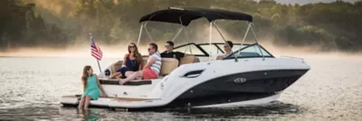 friends and family enjoying boat ride in portland