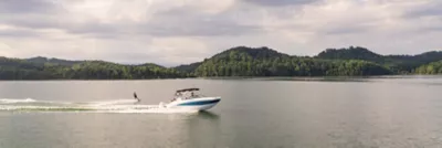 Person wakeboarding on the lake