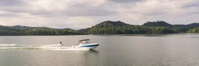 Boat on the ocean at sunset