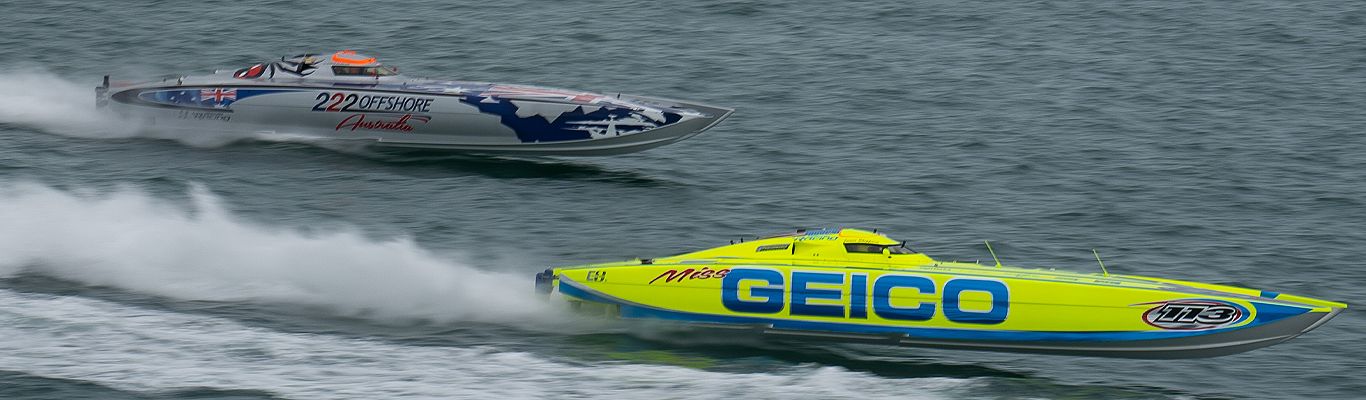 Mercury Racing two offshore racing boats