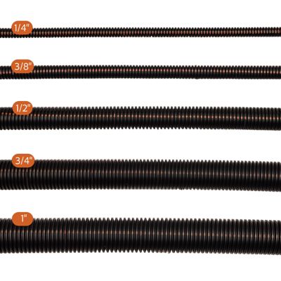 Black Polyethylene UV Resistant loom with a orange strip shown in different sizes