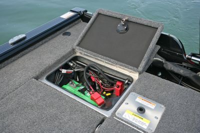 Pro-V Bass XS Aft Deck Battery Storage Compartment