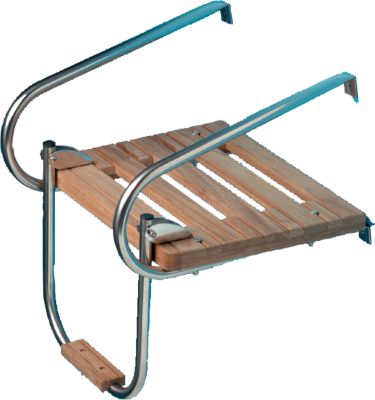 TEAK SWIM PLATFORM W/LADDER IN BOARD/OUTBOARD W/HARDWARE BELL