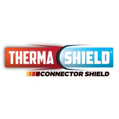 ThermaShield Connector Shield logo featuring bold red and blue design elements promoting thermal protection.