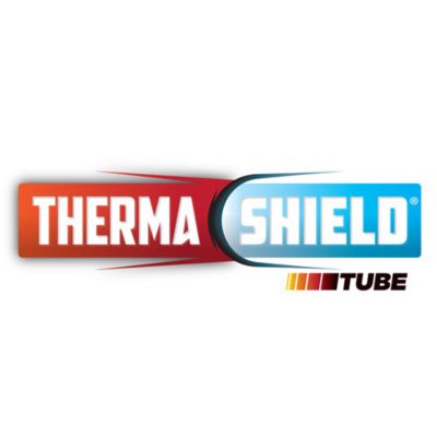 ThermaShield Tube logo with vibrant red and blue design elements, highlighting thermal protection capabilities.
