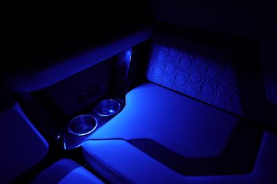 interior night lights on the H22 wake boat