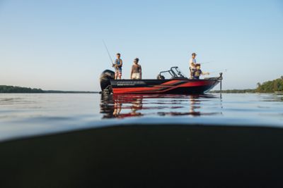 Bass Fishing Fish Boat Pontoon Vinyl Blue Black Modern Stream