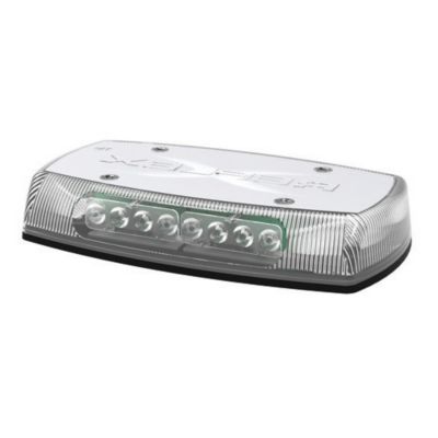 Clear lens LED minibar with amber lights, rectangular design, part of ECCO 5590 series, Class I LED lighting accessory.