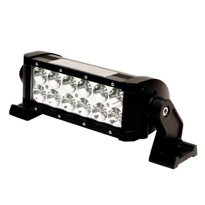 Double row LED utility bar with eight bright light elements, encased in durable black housing, ideal for versatile lighting.