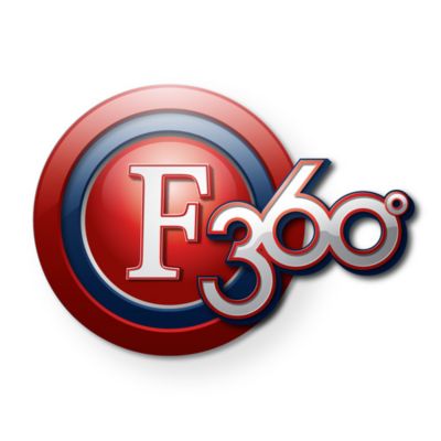 F360 logo with red and blue circular design, highlighting the brand's innovative braided sleeving products.