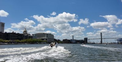Freedom Boat Club boating at Hutchinson Island in Savannah.